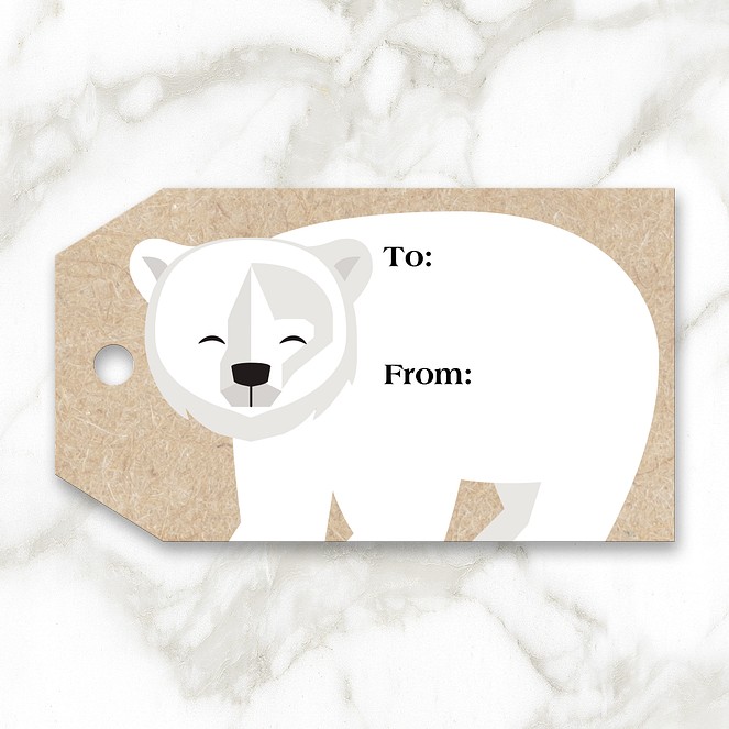 Playful Polar Bear Custom Gift Tags