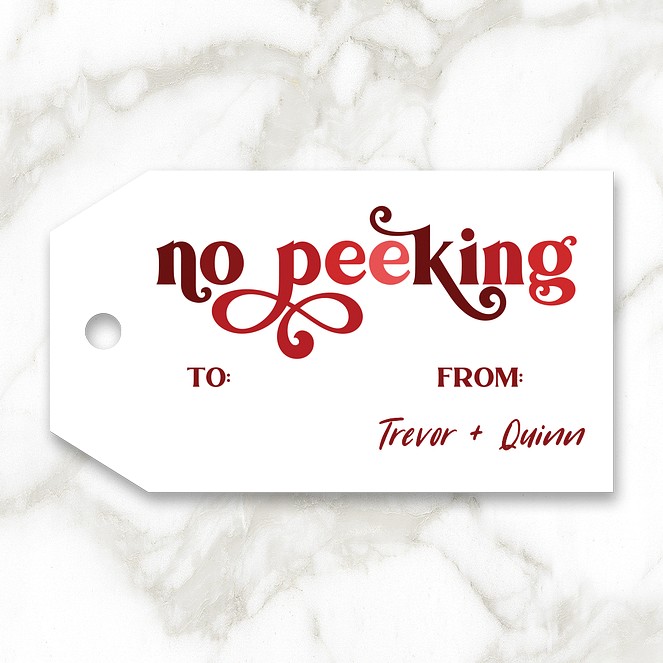 No Peeking Custom Gift Tags