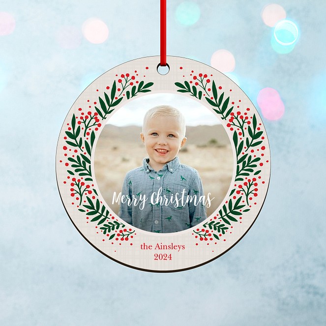 Berries & Leaves Personalized Ornaments