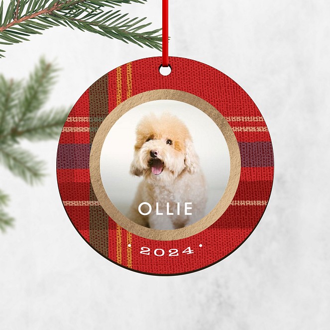 Merry Plaid Personalized Ornaments