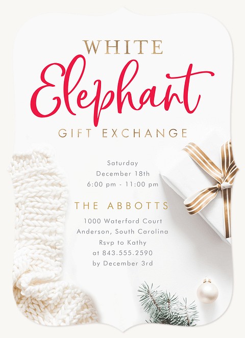 Gift Exchange Holiday Party Invitations
