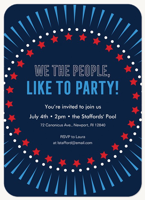 Stars and Stripes Summer Party Invitations