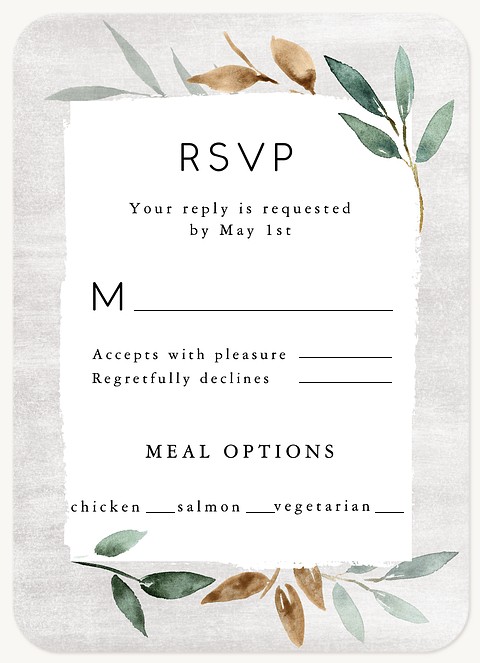 Modern Rustic Wedding RSVP Cards