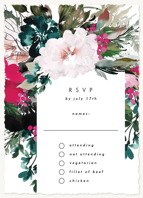 Wonderful Floral Wedding RSVP Cards