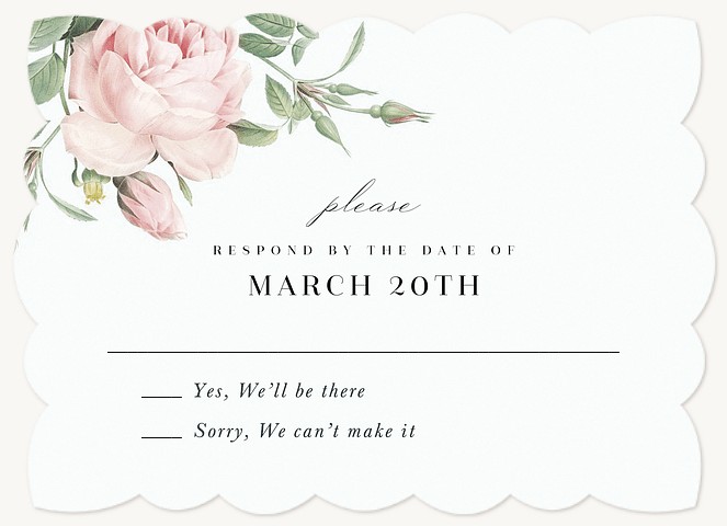 Vintage Rose Wedding RSVP Cards