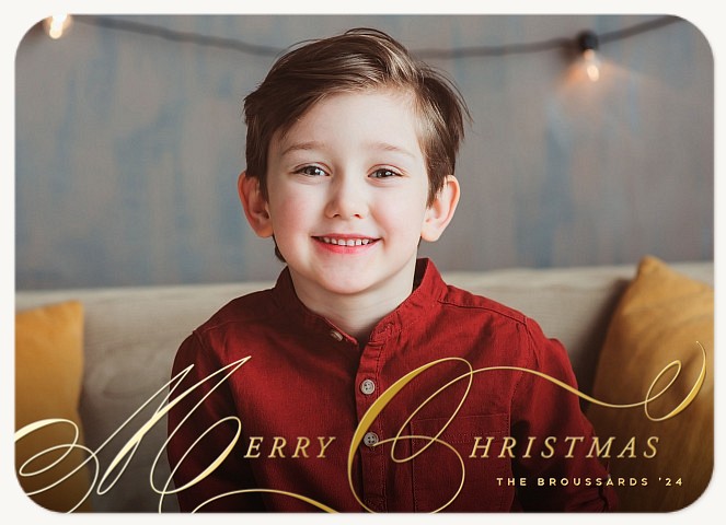 Swirling Script Personalized Holiday Cards