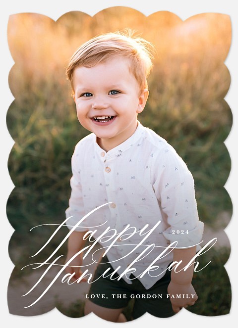 Softly Lettered Hanukkah Photo Cards