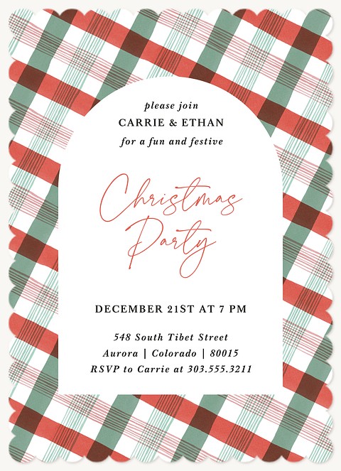 Plaid Party Holiday Party Invitations