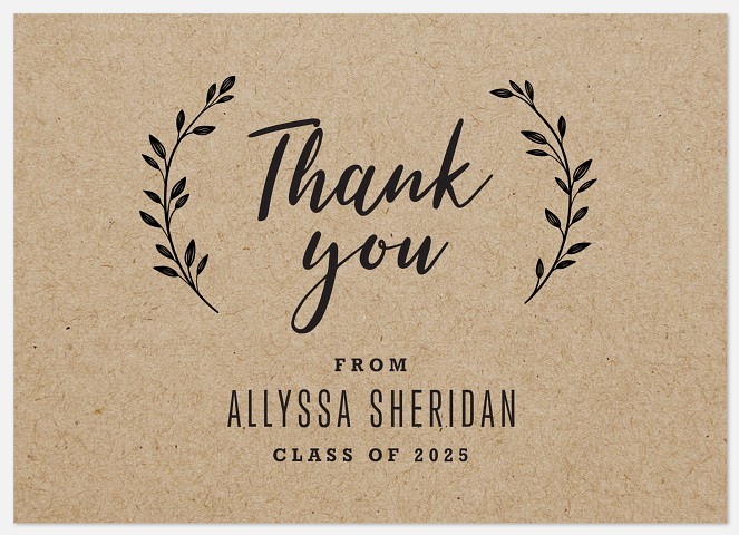 Modern Laurel Thank You Cards 