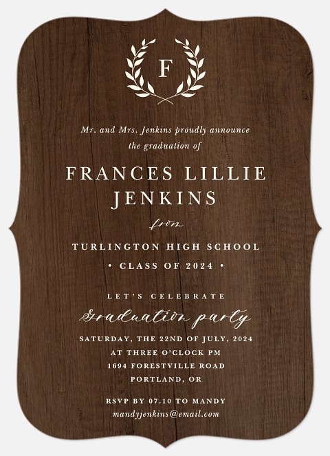 Rustic Laurels Graduation Cards