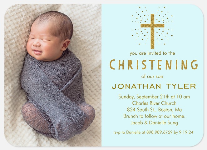 Shining Bright Baptism Christening Invitations