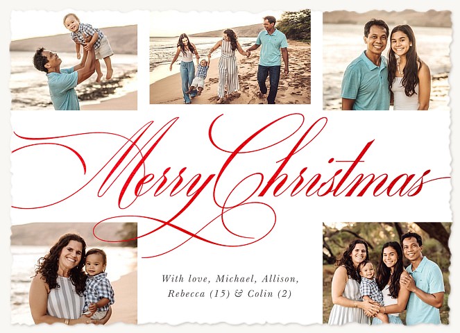 Elegant Swashes Personalized Holiday Cards