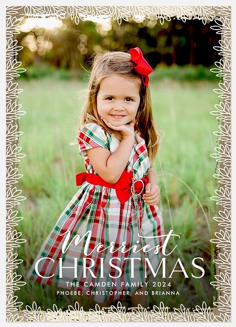 Leafy Frame Holiday Photo Cards