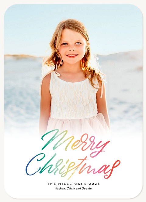 Festive Rainbow Personalized Holiday Cards