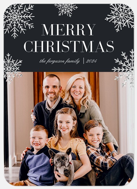 Snowflake Shimmer Holiday Photo Cards