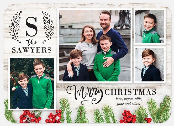 Monogram Tradition Holiday Photo Cards