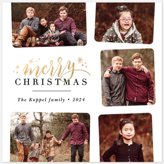 Modern Carol Holiday Photo Cards