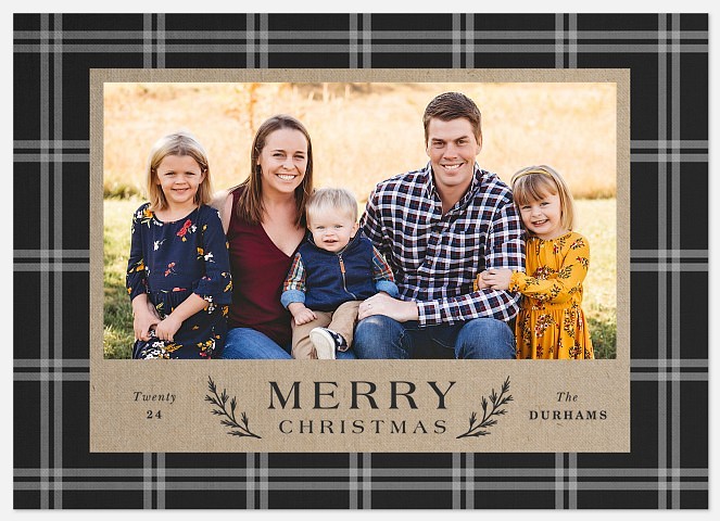 Farmhouse Plaid Holiday Photo Cards