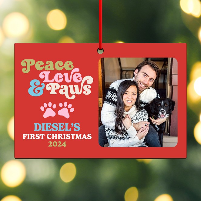 Peace, Love & Paws Custom Ornaments