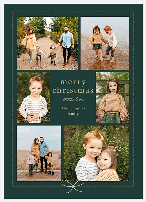 Simple Bow Holiday Photo Cards