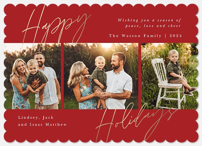 Merry Trio Holiday Photo Cards