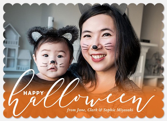 Pumpkin Overlay Halloween Photo Cards