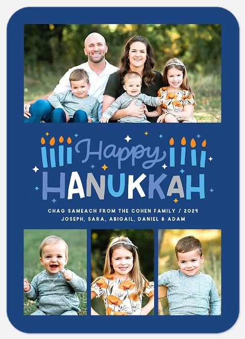 Happy Lettering Hanukkah Photo Cards