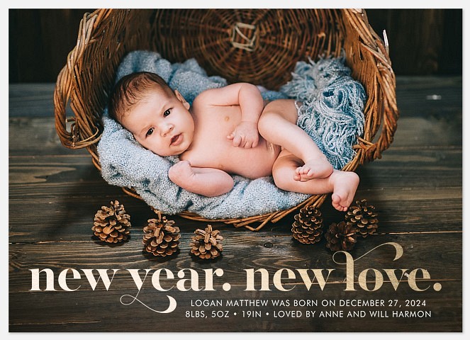 New Year New Love Holiday Photo Cards