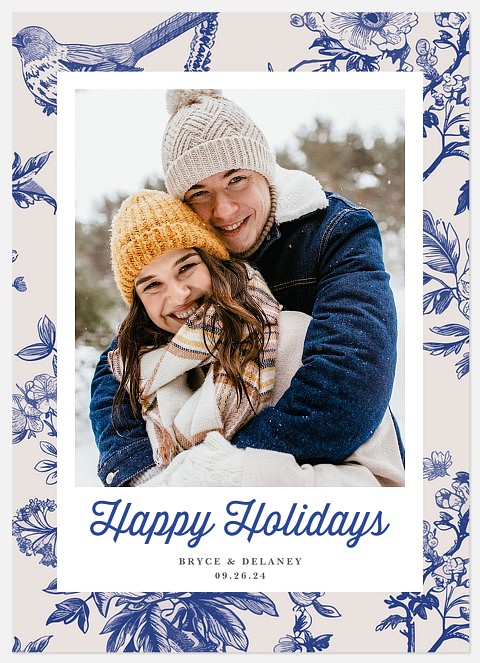 Chic Toile Holiday Photo Cards