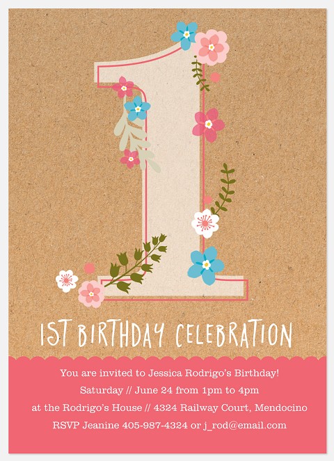 Sweet Florets Kids' Birthday Invitations