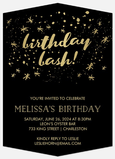 Speckled Stars Adult Birthday Invitations