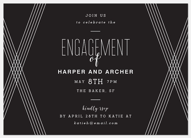 Deco Lines Engagement Party Invitations