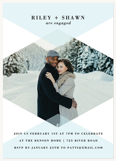 Modern Diamonds Engagement Party Invitations