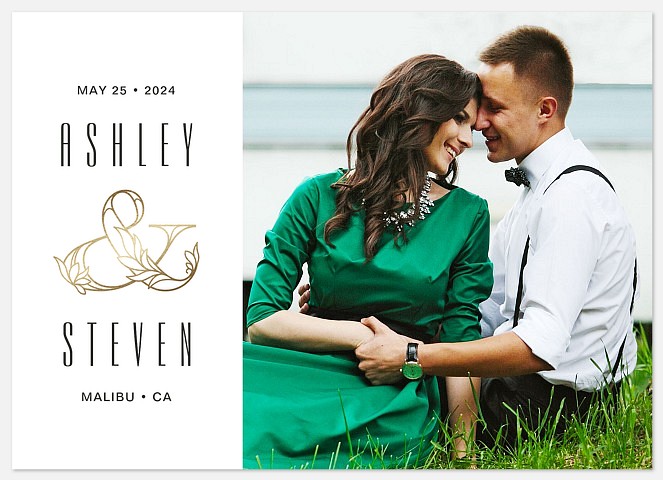 Opulent Ampersand Save the Date Photo Cards