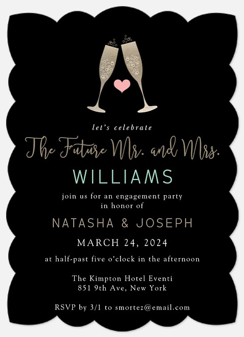 Celebratory Toast Engagement Party Invitations