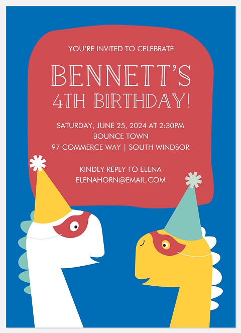 Party-o-saurus  Kids' Birthday Invitations