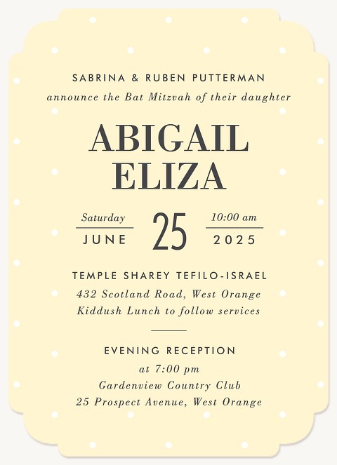 Light Dots Bat Mitzvah Invitations