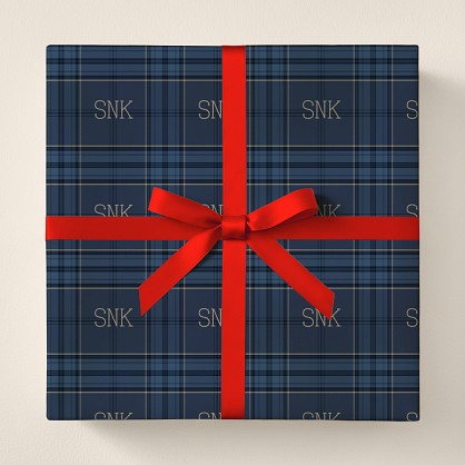 Dark Hues Monogrammed Wrapping Paper