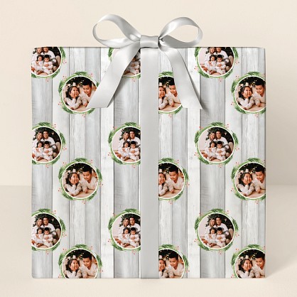 Winter Wreath Photo Wrapping Paper