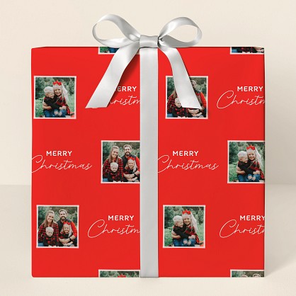 Christmas Squares Photo Wrapping Paper