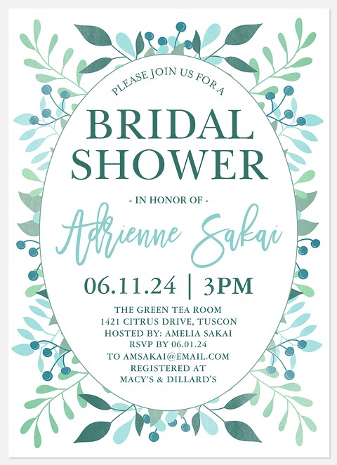 Botanical Frame Bridal Shower Invitations