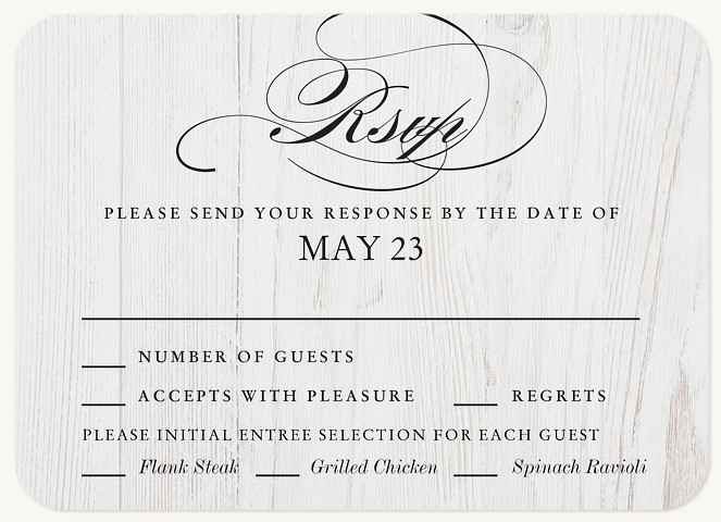 Rustic Soiree Wedding RSVP Cards