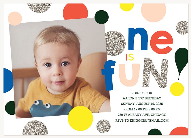 A Fun One First Birthday Invitations