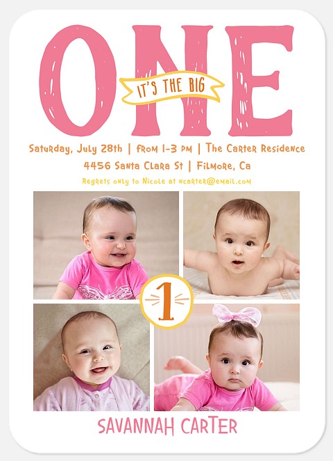 The Big One Kids' Birthday Invitations