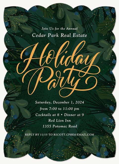 Juniper Sprigs Holiday Party Invitations