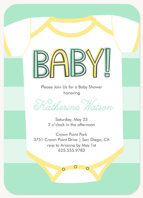 Little Onesie Baby Shower Invites