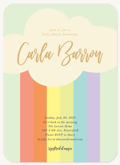 Rainbow Baby Shower Invites