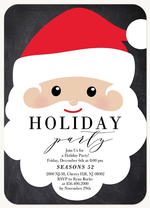 Santa Claus Holiday Party Invitations