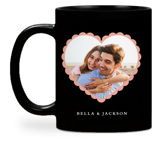 Scalloped Heart Custom Mugs