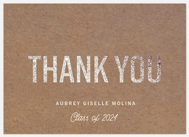 Diamond Glitter Thank You Cards 